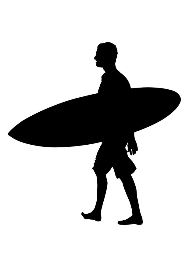 Fargeleggingsbilde surfer