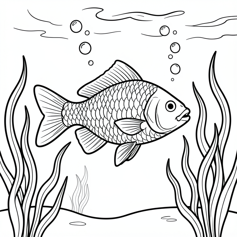 Fargeleggingsbilde svA¸mmende fisk