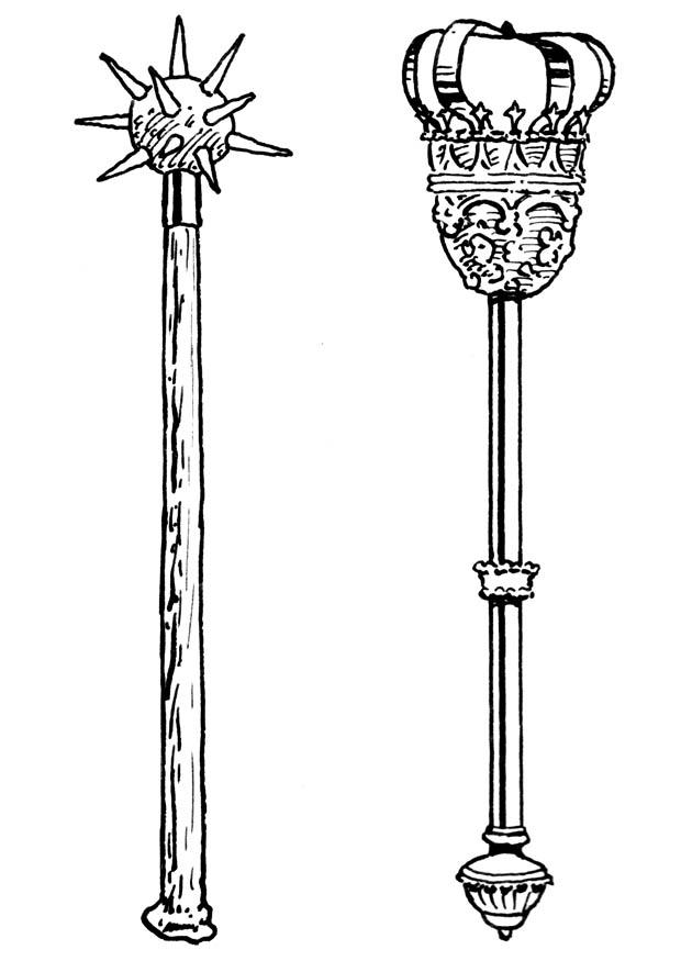sverd og scepter Fargeleggingsbilde sverd og scepter