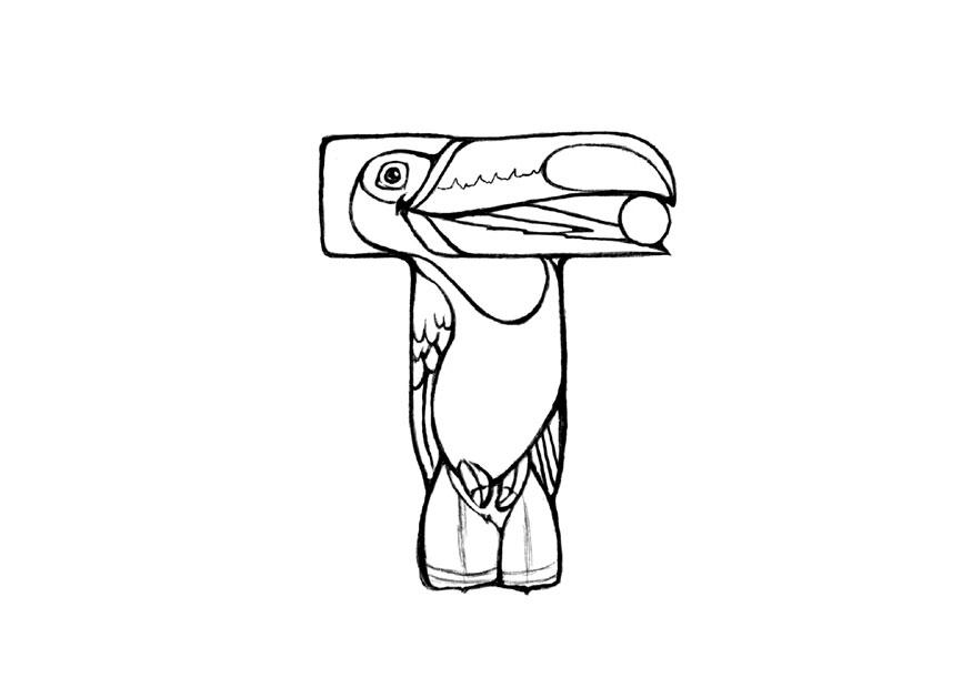 Fargeleggingsbilde t-toucan