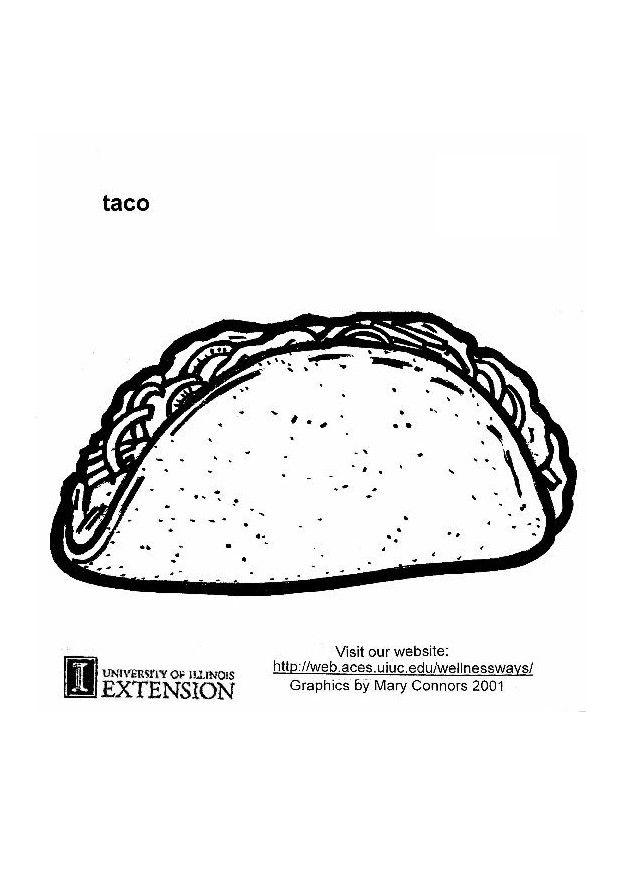 Fargeleggingsbilde taco