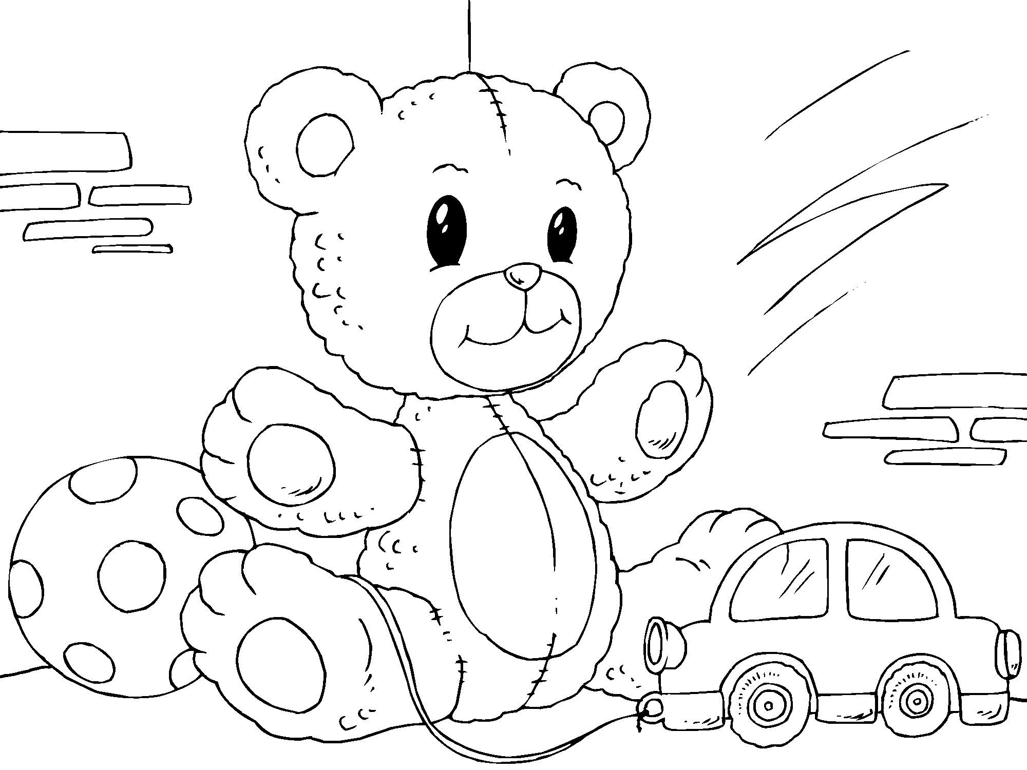 Fargeleggingsbilde teddybjA¸rn