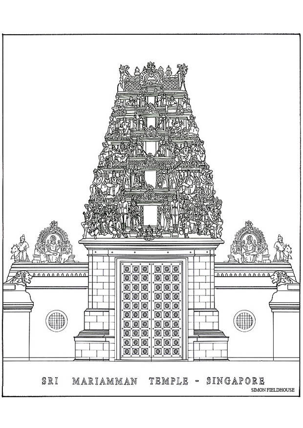 tempel Fargeleggingsbilde tempel