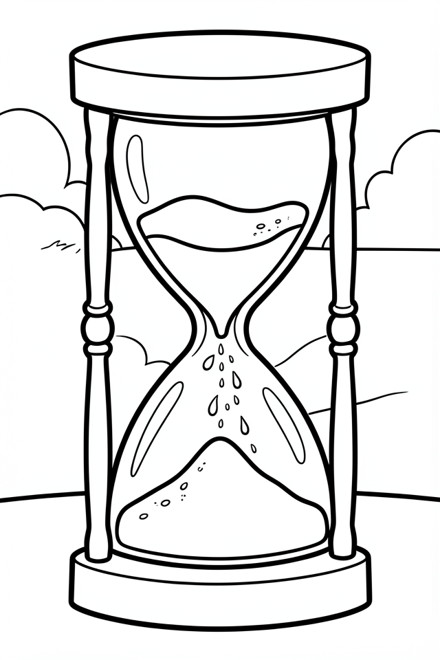 Fargeleggingsbilde timeglass