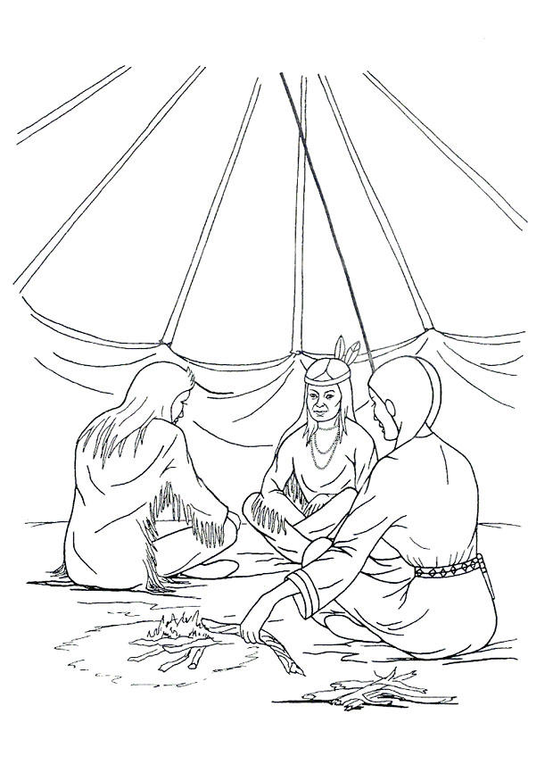 tipi indianertelt Fargeleggingsbilde tipi indianertelt