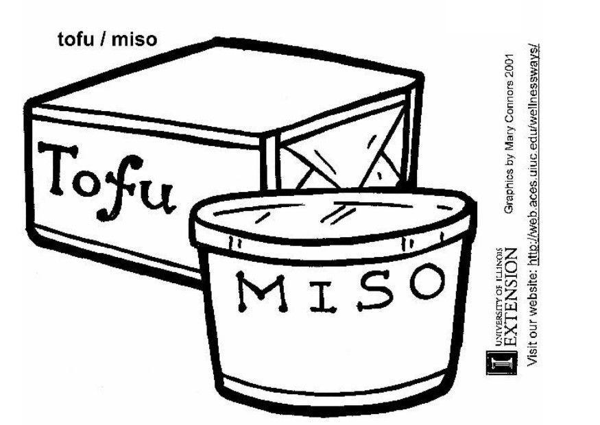 Fargeleggingsbilde tofu - miso