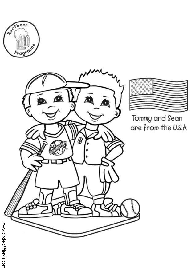 Fargeleggingsbilde tommy og sean fra usa