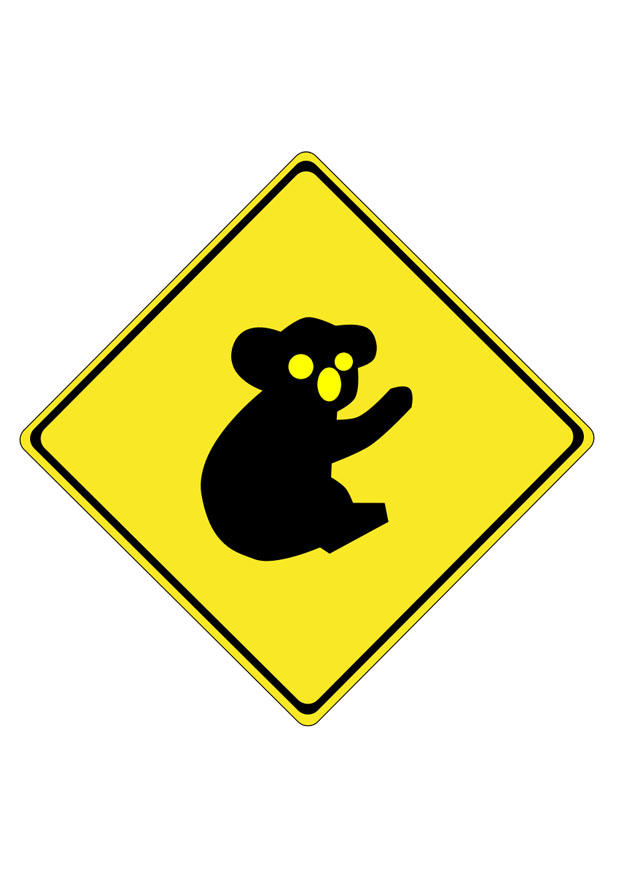 trafikkskilt - koala bilde trafikkskilt - koala