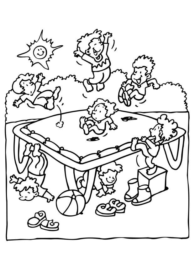 Fargeleggingsbilde trampoline