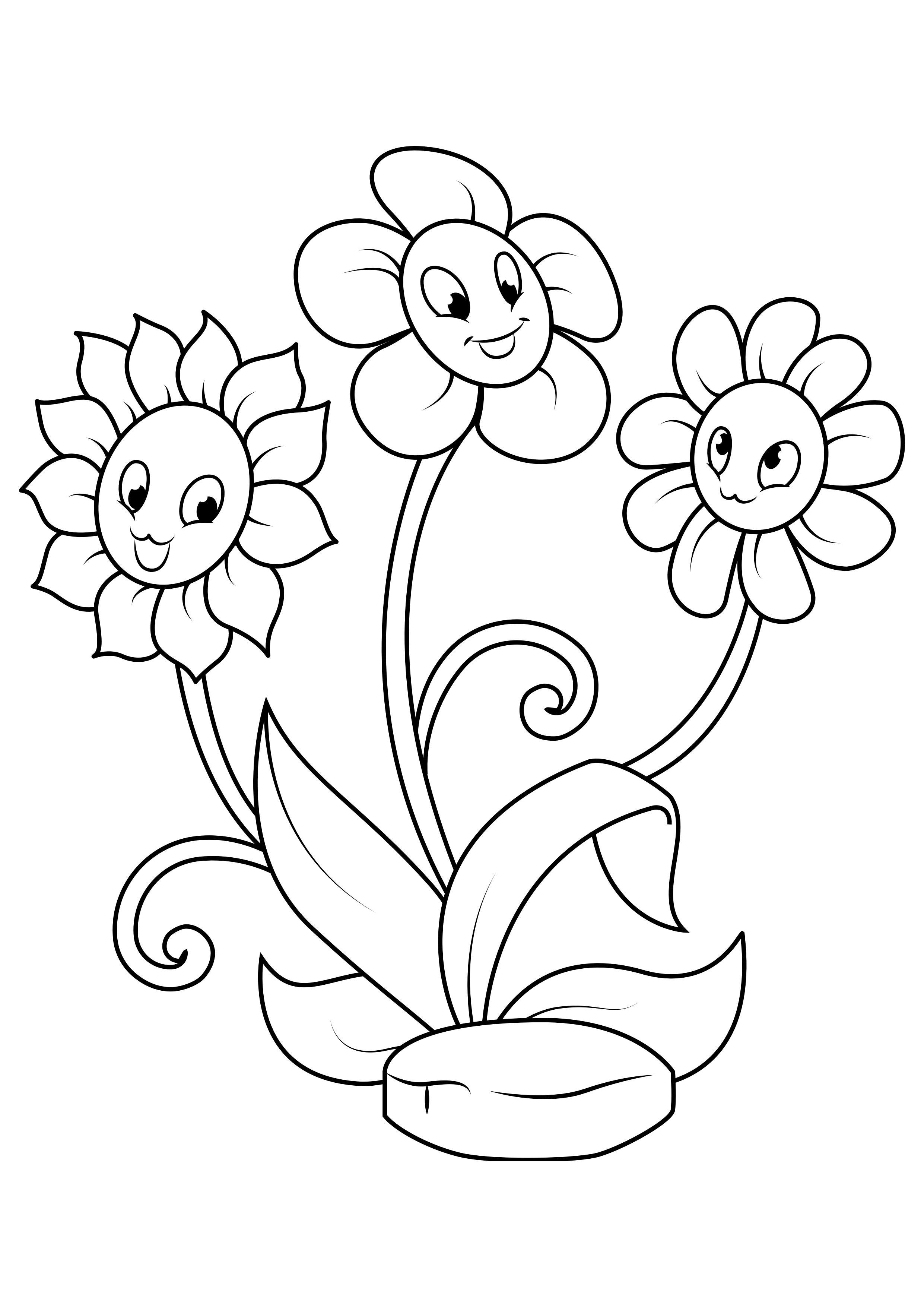 tre blomster Fargeleggingsbilde tre blomster