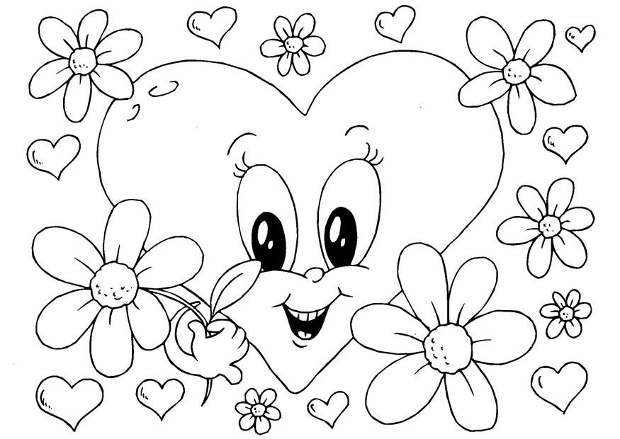 valentinsdag blomster Fargeleggingsbilde valentinsdag blomster