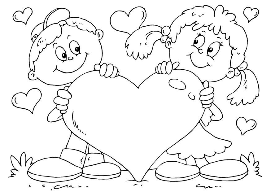 Fargeleggingsbilde valentinsdag hjerte