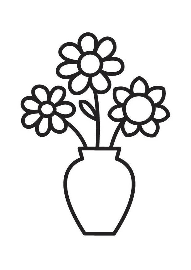 Fargeleggingsbilde vase med blomster