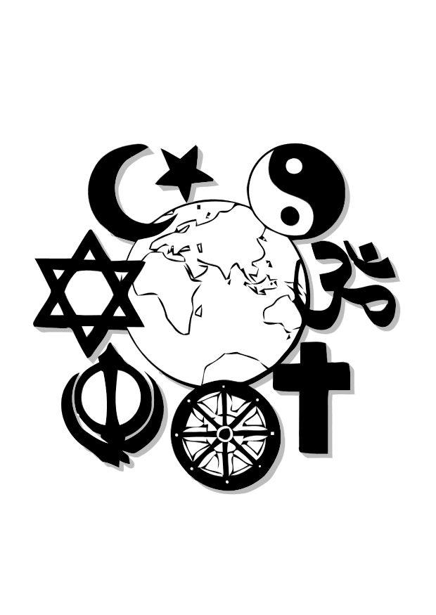 verdensreligioner Fargeleggingsbilde verdensreligioner