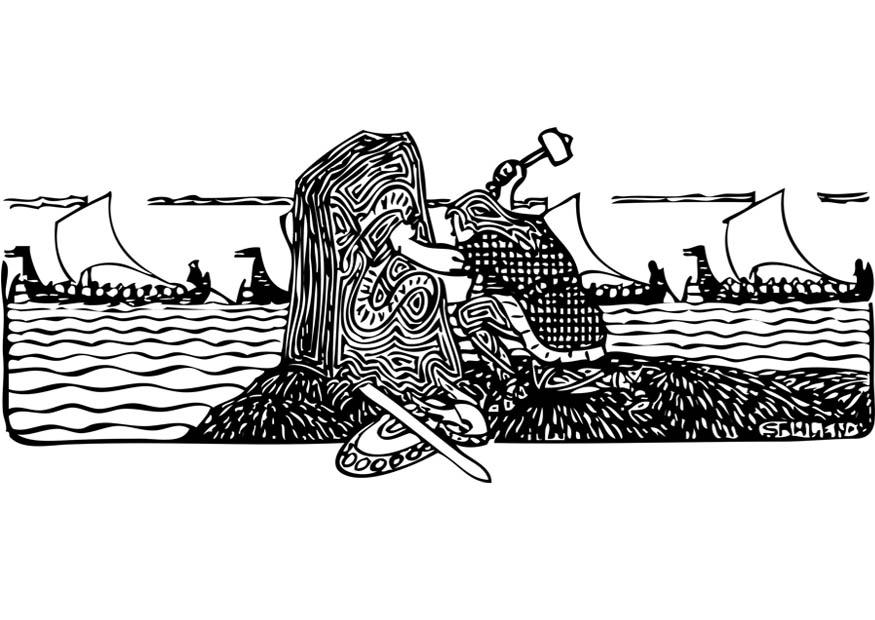 Fargeleggingsbilde vikinger
