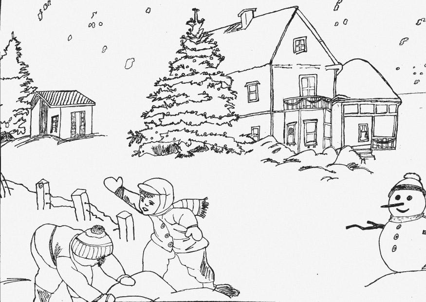 vinter Fargeleggingsbilde vinter