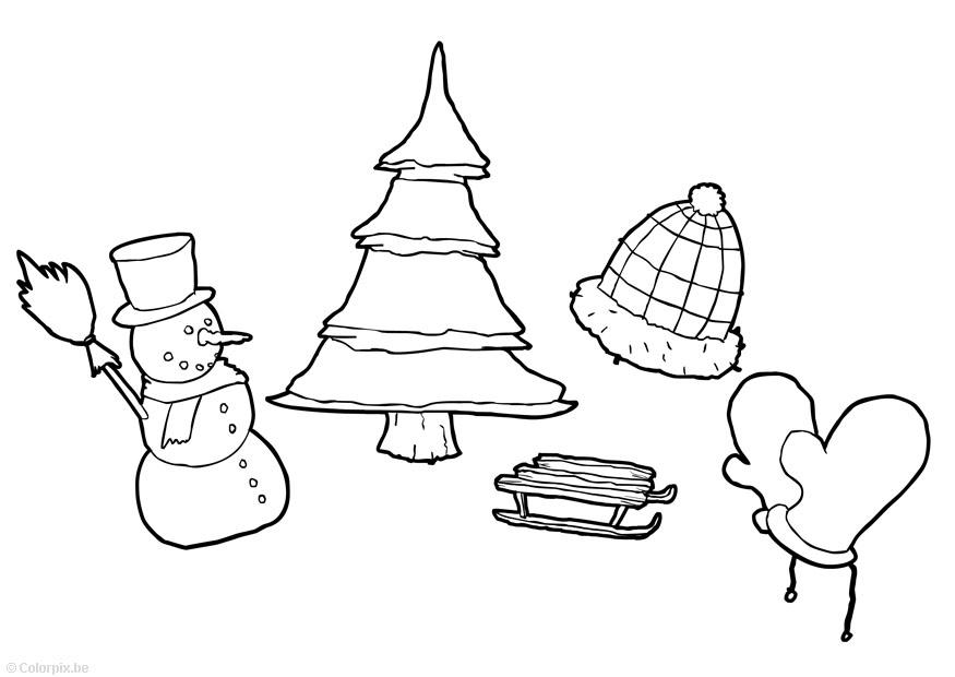 Fargeleggingsbilde vinter
