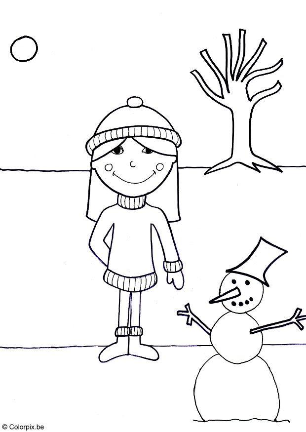 Fargeleggingsbilde vinter