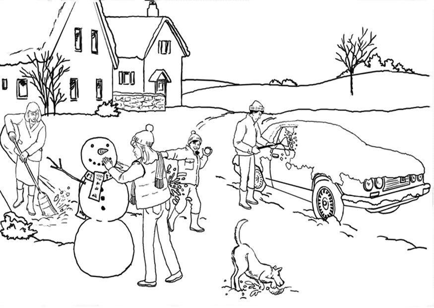 vinter Fargeleggingsbilde vinter