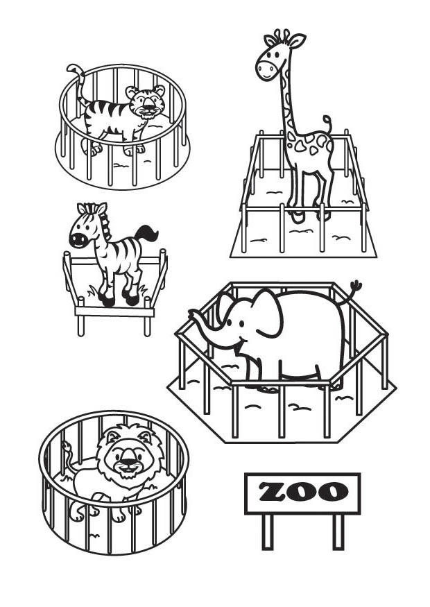 Fargeleggingsbilde zoologisk hage